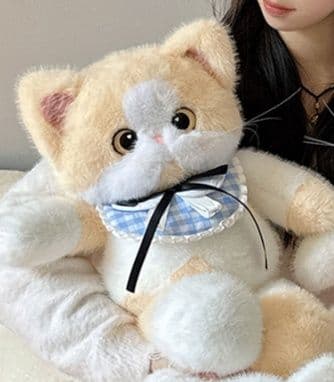 猫ぬいぐるみ 茶色 もふもふ癒し子猫のぬくもり