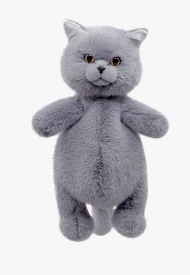 猫ぬいぐるみ グレー もふもふ子猫のお出かけポーチ
