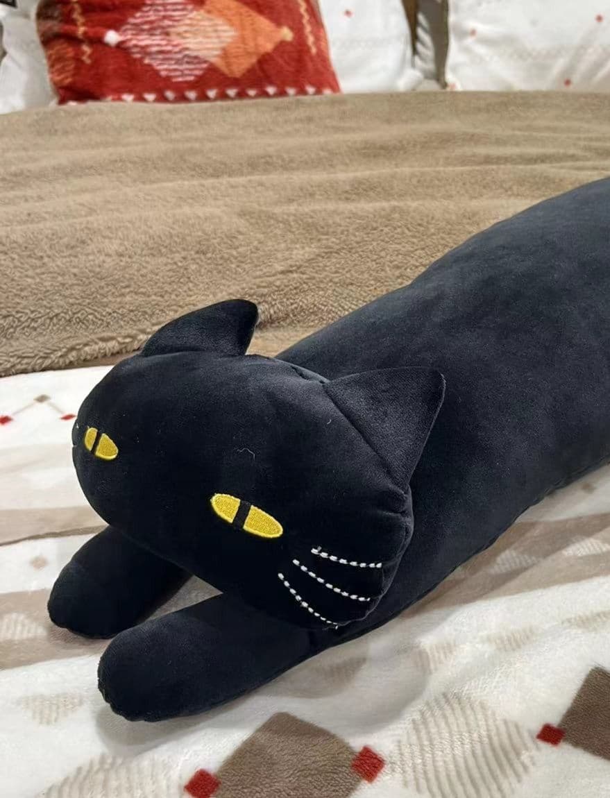 猫ぬいぐるみ グレー まったりごろん 抱き枕ねこまくら
