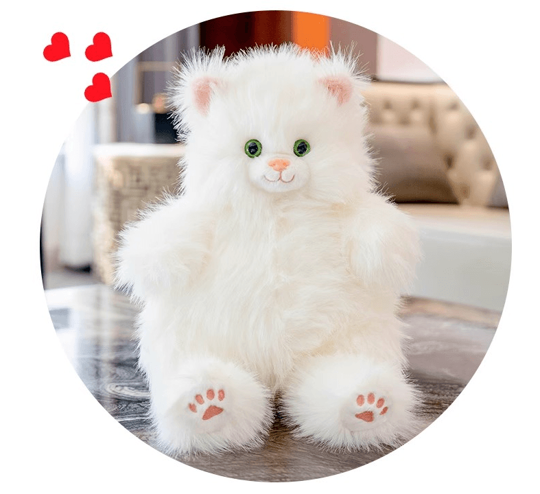 猫ぬいぐるみ 白色 ふわもち猫ちゃん抱きぐるみ