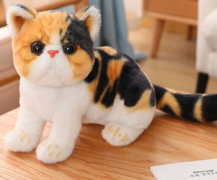猫ぬいぐるみ 茶色 もふもふ癒しのお昼寝ぬいぐるみ