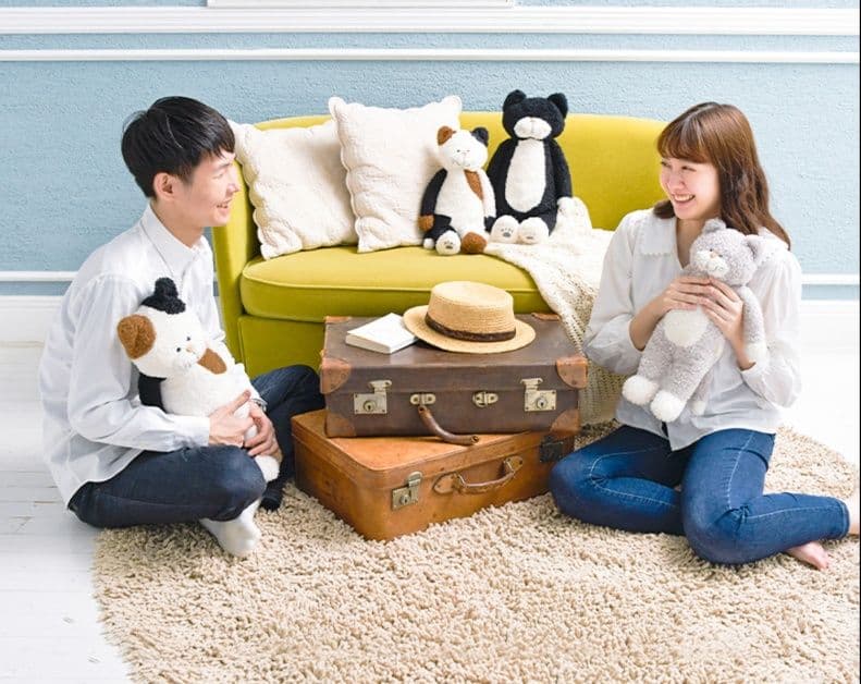 猫ぬいぐるみ グレー ふわもち癒し猫のぬいぐるみ