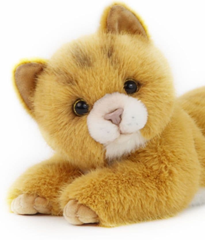 猫ぬいぐるみ 茶色 ふわもこ子猫のおやすみぬいぐるみ