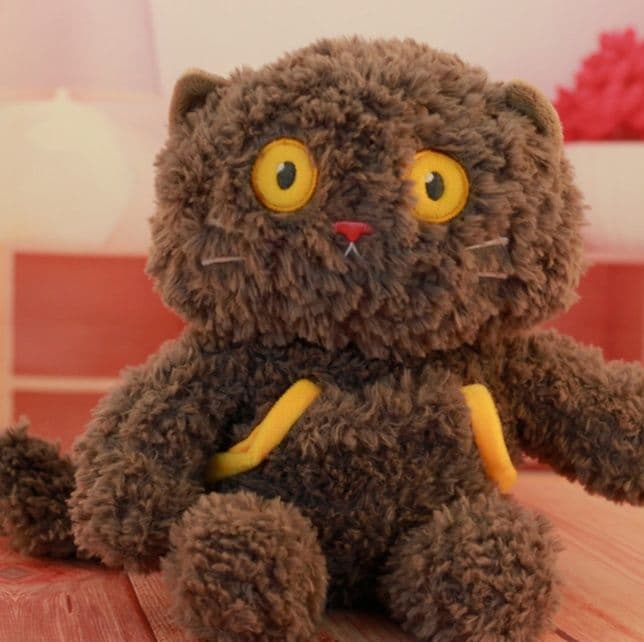 猫ぬいぐるみ 白色 ふわもこ オッドアイの仔猫