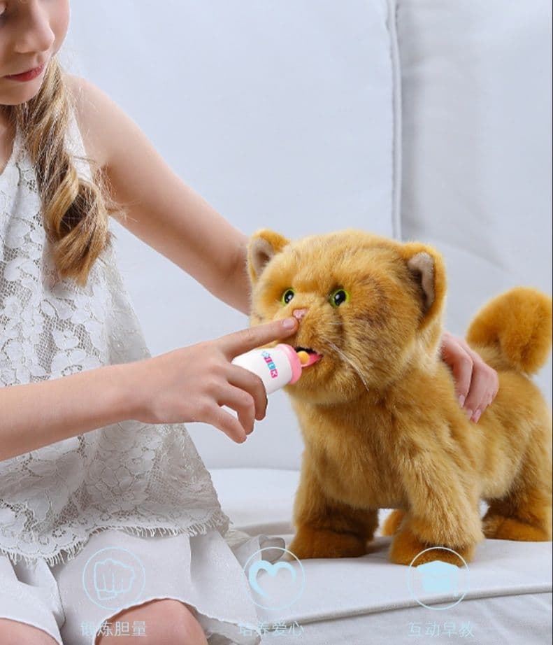 猫ぬいぐるみ 茶色 もふもふ癒し子猫