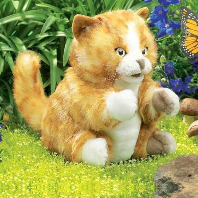 猫ぬいぐるみ 茶色 もふもふ茶トラ子猫