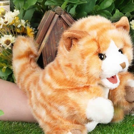 猫ぬいぐるみ 茶色 もふもふ茶トラ子猫