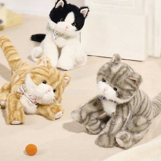 猫ぬいぐるみ 茶色 ふわもふ子猫のなかよしぬいぐるみ