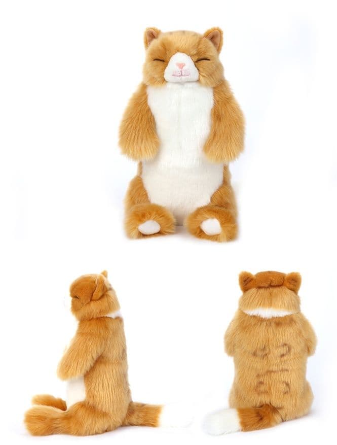 猫ぬいぐるみ 茶色 ふわもふ癒し猫のぬくもり