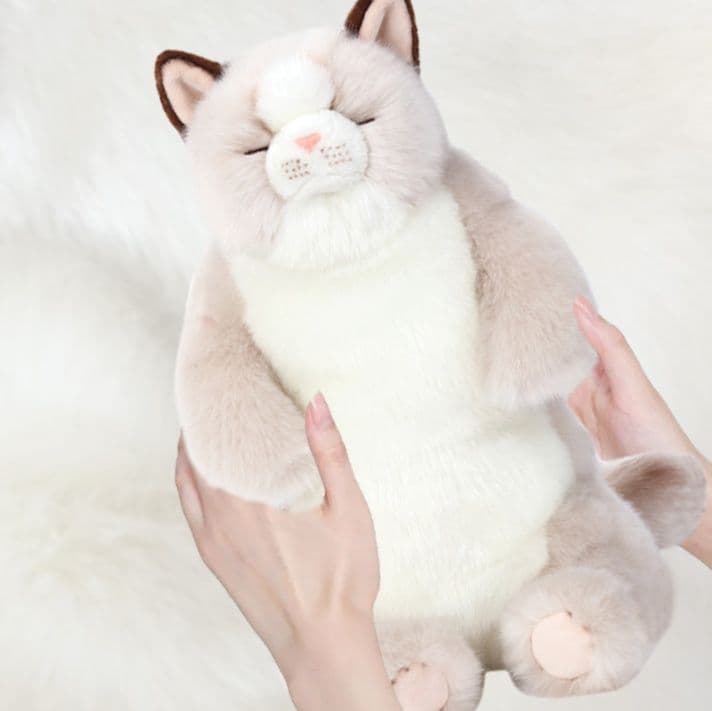 猫ぬいぐるみ 茶色 ふわもふ癒し猫のぬくもり