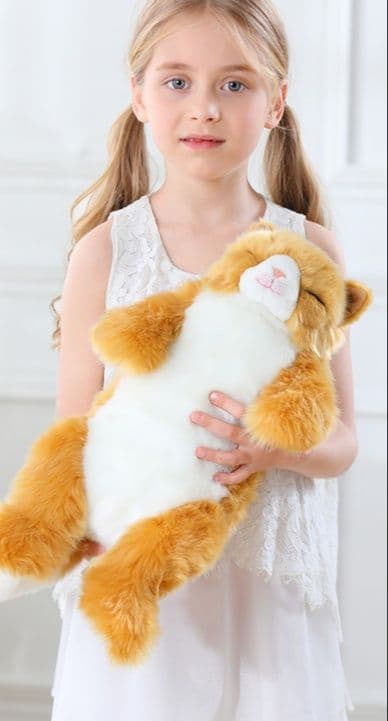 猫ぬいぐるみ 茶色 ふわもふ癒し猫のぬくもり