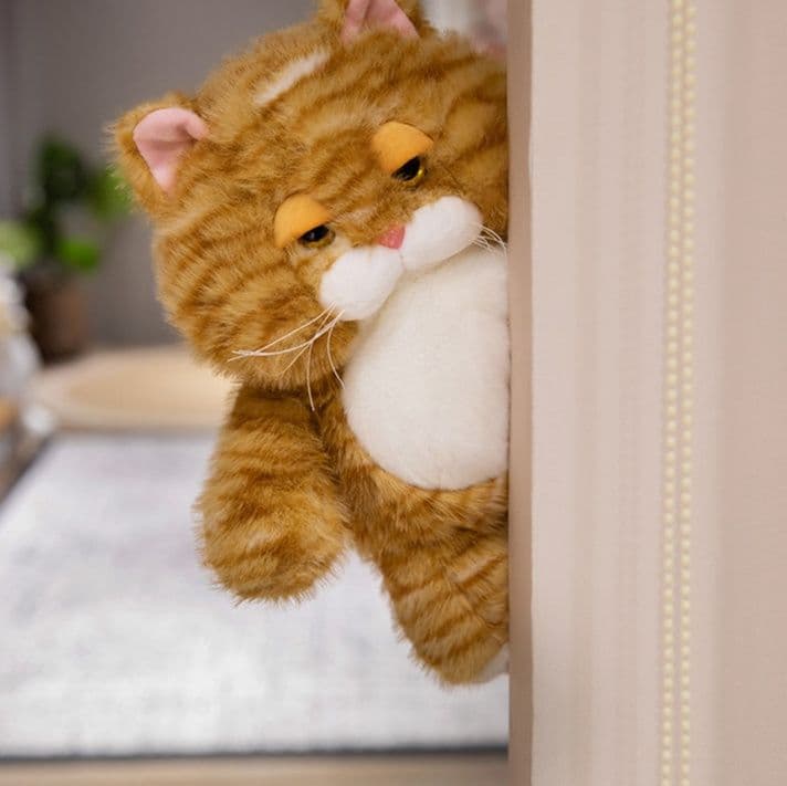 猫ぬいぐるみ 茶色 ふわもこまんまる猫ちゃん