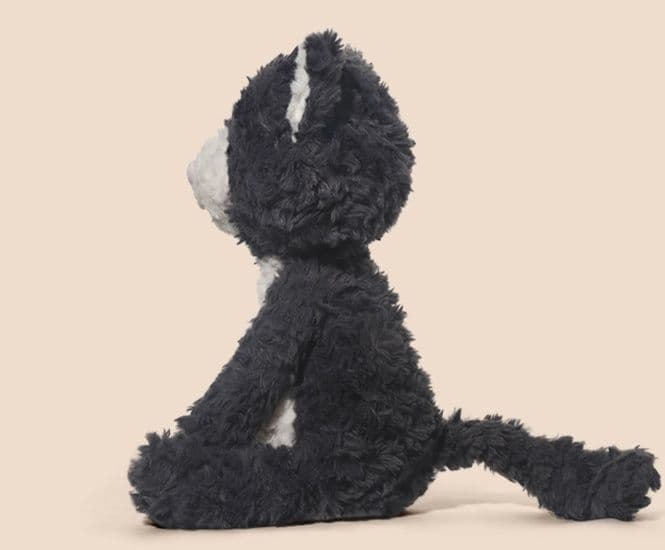 猫ぬいぐるみ 黒色 しあわせ招くもふもふ子猫のぬいぐるみ