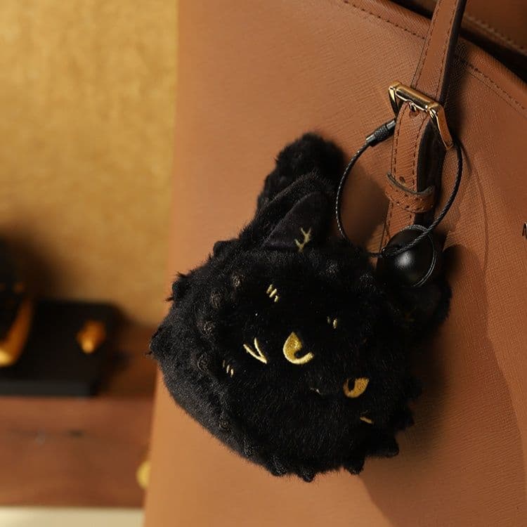猫ぬいぐるみ まんまる黒猫のふわもこチャーム