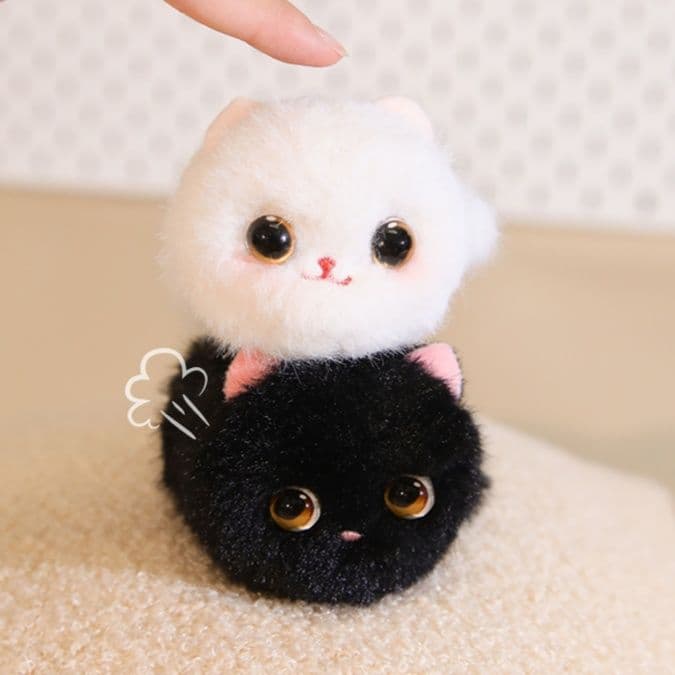 猫ぬいぐるみ まんまるもふもふ子猫ストラップ