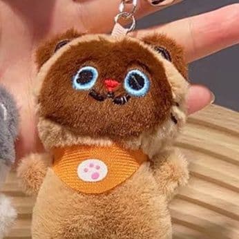 猫ぬいぐるみ ふわもこまんまるチャーム