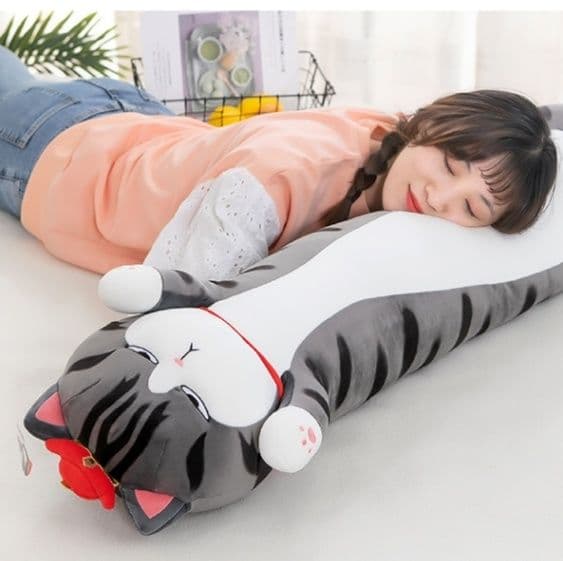 猫ぬいぐるみ 愛らしいとら模様の長身抱き枕猫