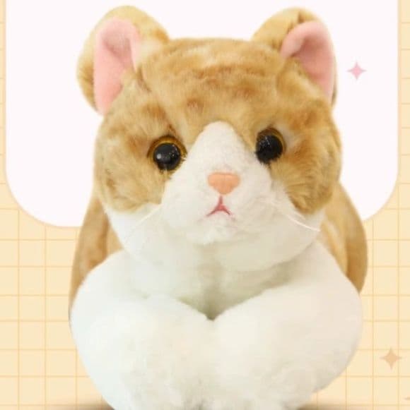 ごろん姿がかわいいトラ茶猫ぬいぐるみ
