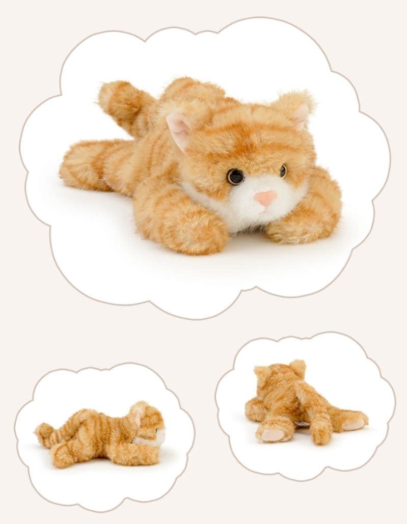 猫ぬいぐるみ ごろんと寝そべりトラ茶猫ぬいぐるみ