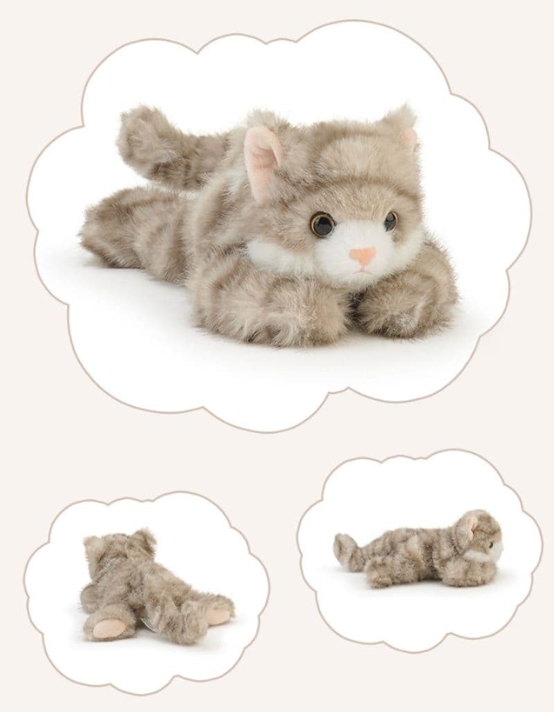 猫ぬいぐるみ ごろんと寝そべりトラ茶猫ぬいぐるみ