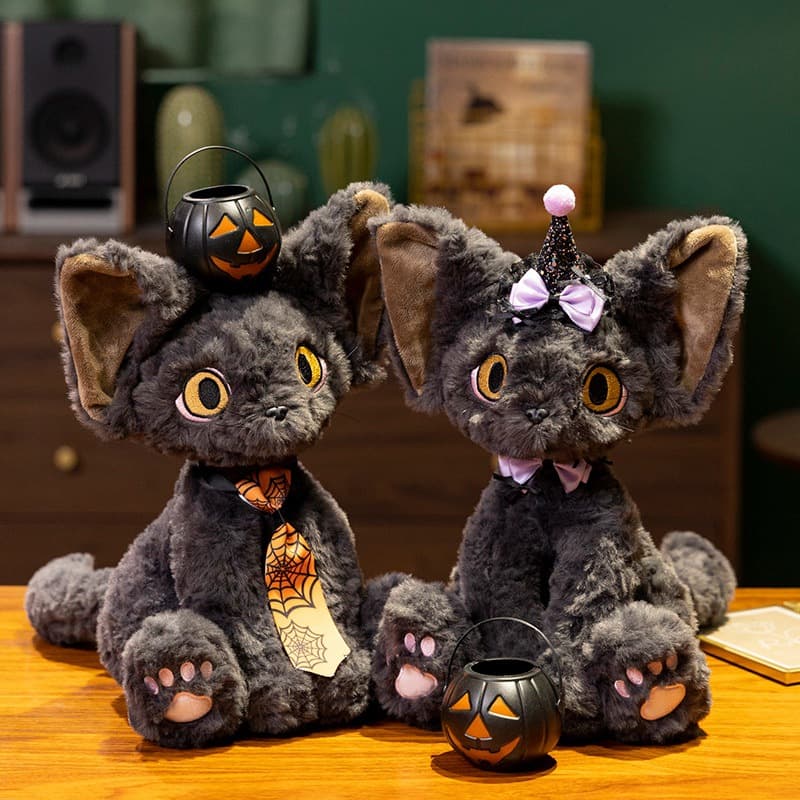 猫ぬいぐるみ 黒猫 ハロウィン魔法の使い魔ぬいぐるみ
