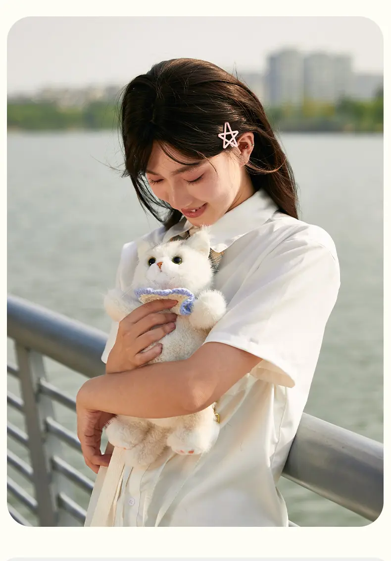 猫ぬいぐるみ 白色 ふわもこ天使の白猫ぬいぐるみ