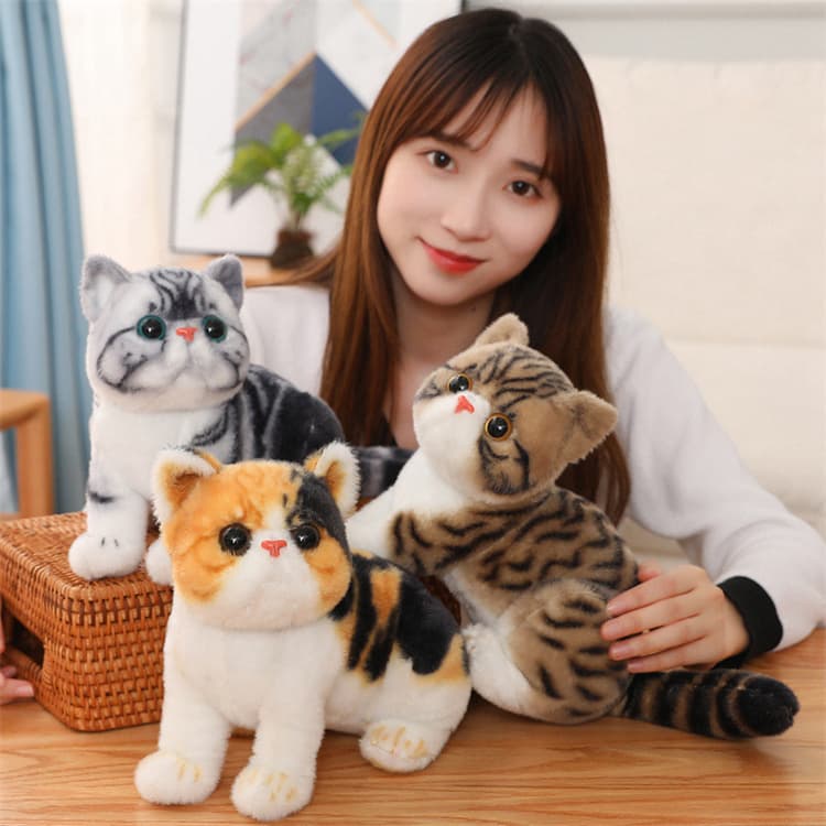 猫ぬいぐるみ グレー系かわいい猫抱き枕ぬいぐるみ子供癒し玩具