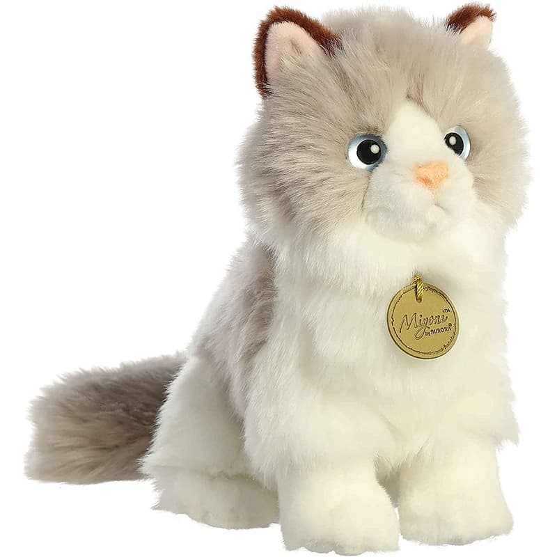 猫ぬいぐるみ グレー ふわもこ癒し仔猫のぬいぐるみ