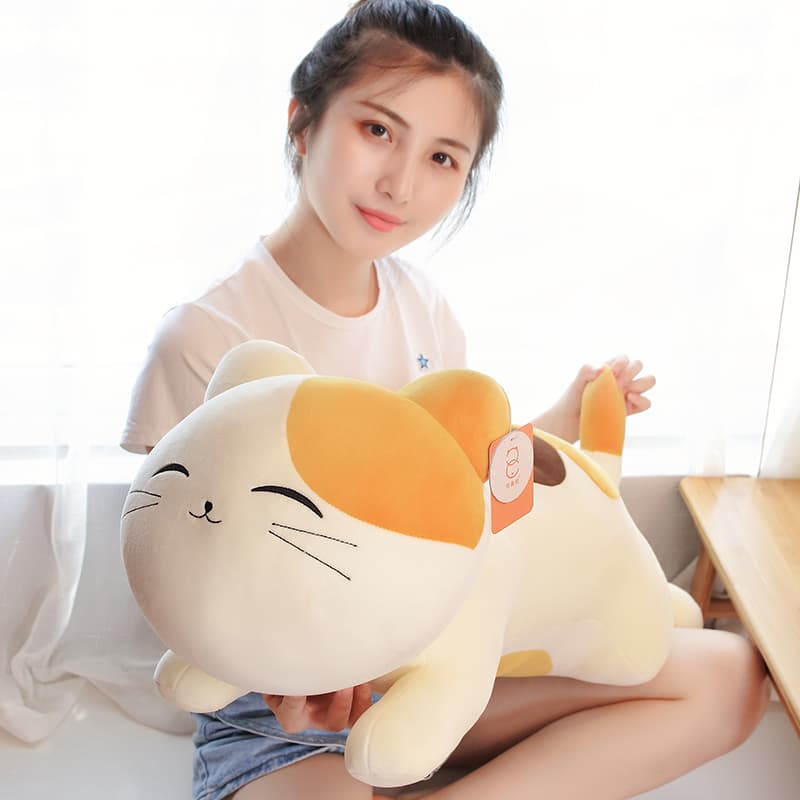 猫ぬいぐるみ 茶色 ふわもち抱き猫 おやすみ親友ぬいぐるみ