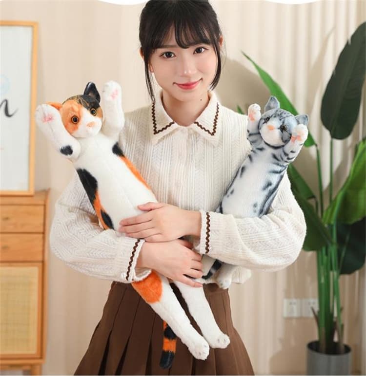 猫ぬいぐるみ 可愛い猫ちゃん抱き枕 茶色系動物人形 子供プレゼント