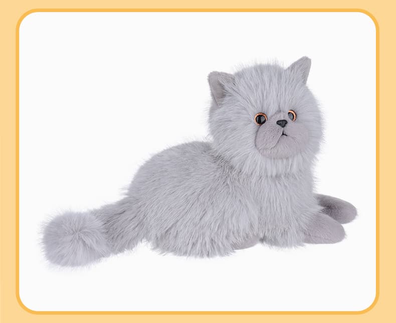 猫ぬいぐるみ グレー ふわもこ長毛種ねこのぬいぐるみ