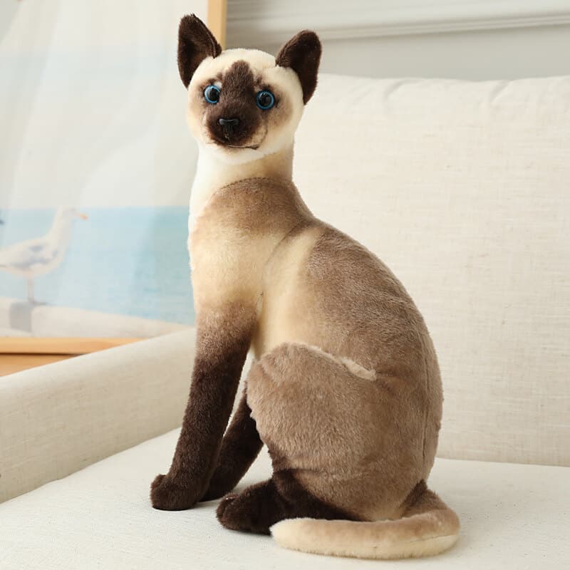 猫ぬいぐるみ 凛々しいお座りポーズ トラ茶猫ぬいぐるみ
