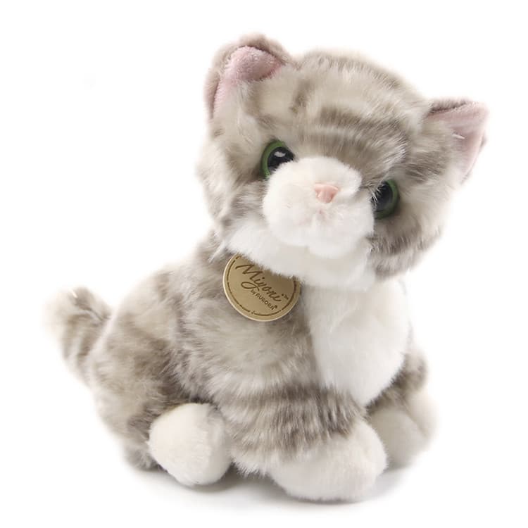 猫ぬいぐるみ グレー もふもふねこちゃん やすらぎの友