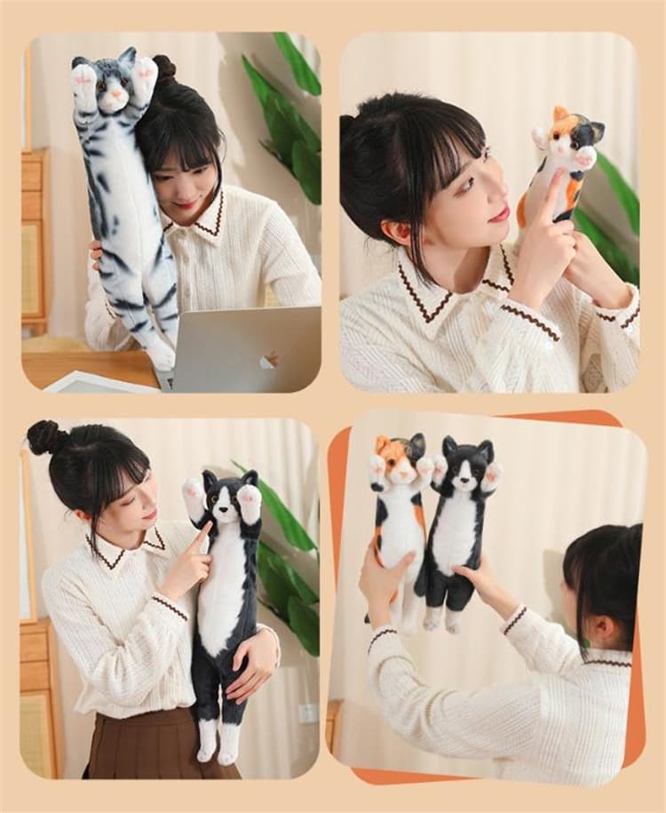 猫ぬいぐるみ 可愛い猫ちゃん抱き枕 茶色系動物人形 子供プレゼント