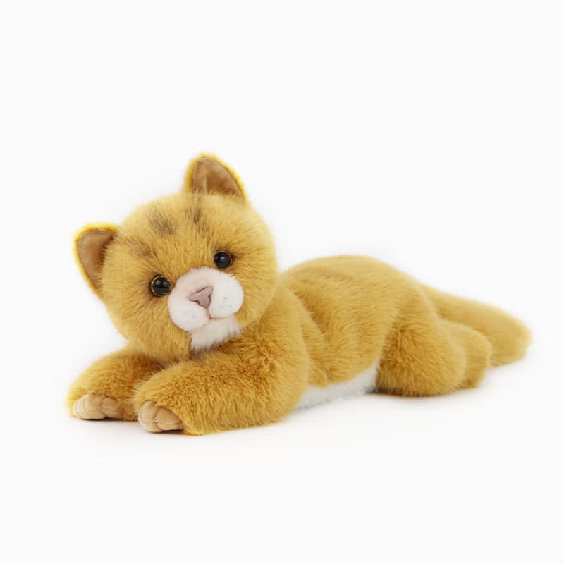 猫ぬいぐるみ 茶色 ふわもこ子猫のおやすみぬいぐるみ