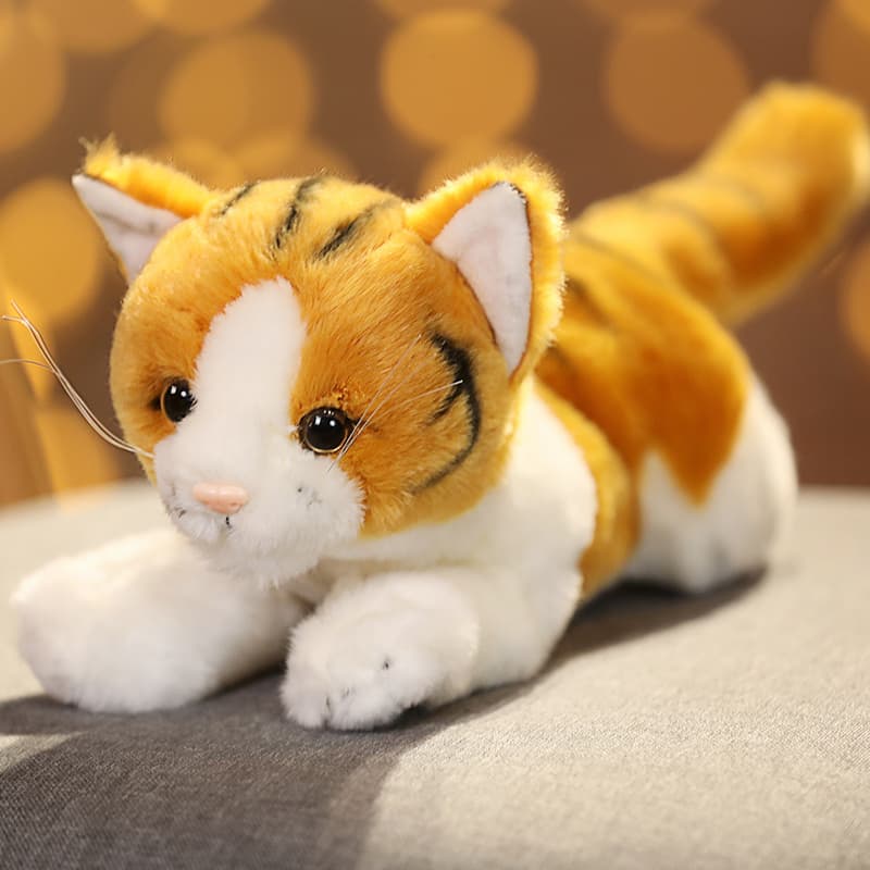 猫ぬいぐるみ ふわふわ子猫のリアル寝そべりぬいぐるみ