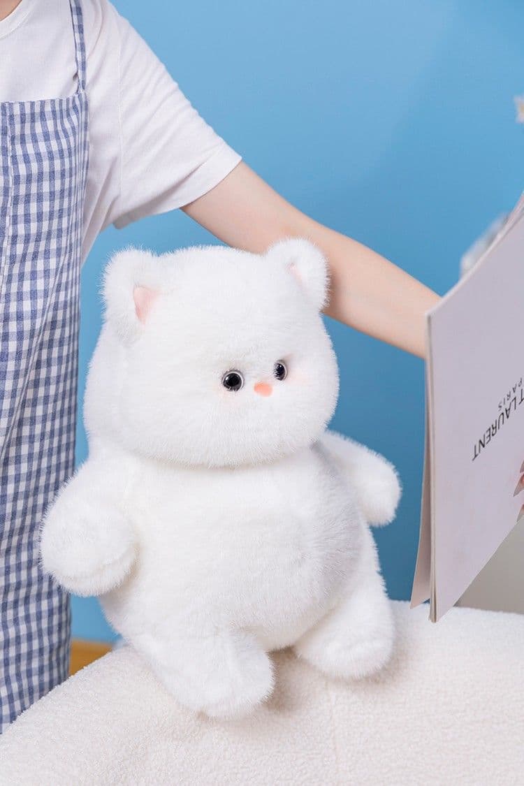 猫ぬいぐるみ ふわもこ雪ねこ