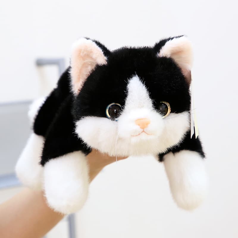 猫ぬいぐるみ 白色 ふわもち子猫のぬくもり