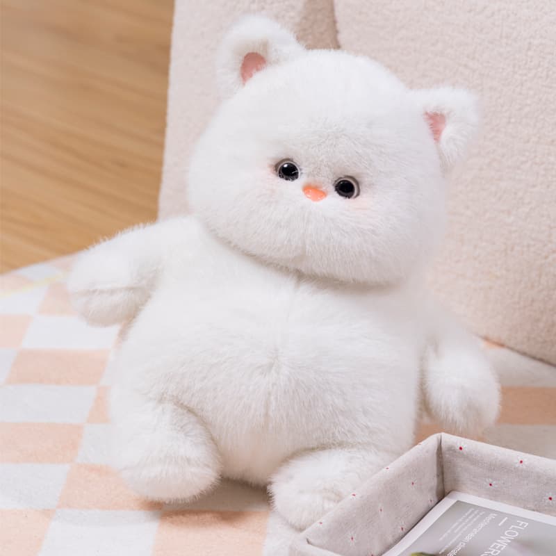 猫ぬいぐるみ 白色 ふわもち雪うさぎ 抱き心地極上ぬいぐるみ