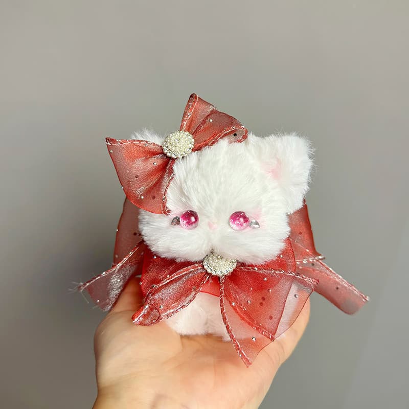猫ぬいぐるみ 白色 きらめき姫のふわもこ子猫