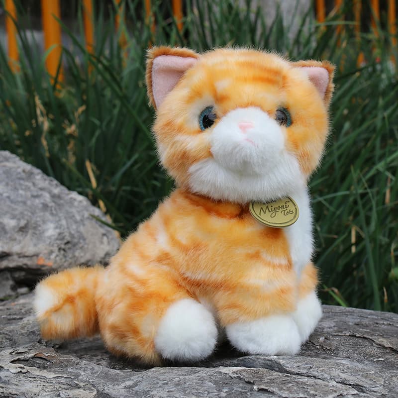 猫ぬいぐるみ グレー もふもふねこちゃん やすらぎの友
