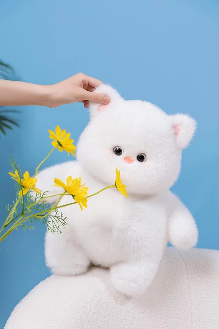 猫ぬいぐるみ 白色 ふわもち雪猫ちゃん