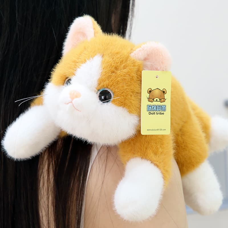 猫ぬいぐるみ 白色 ふわもち子猫のぬくもり