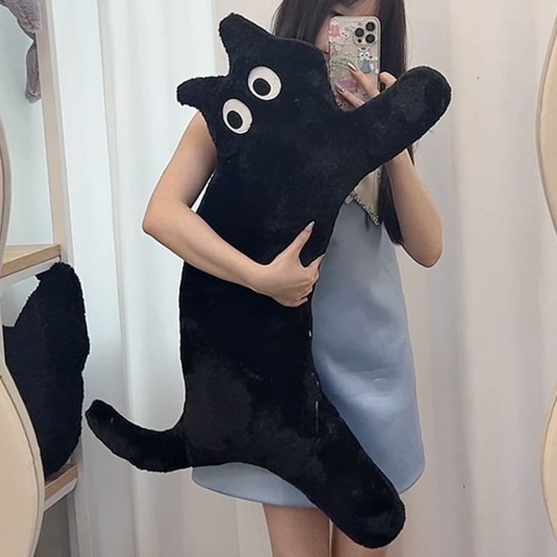 猫ぬいぐるみ 白色 もちもち抱き猫 ふわふわ大きいぬいぐるみ