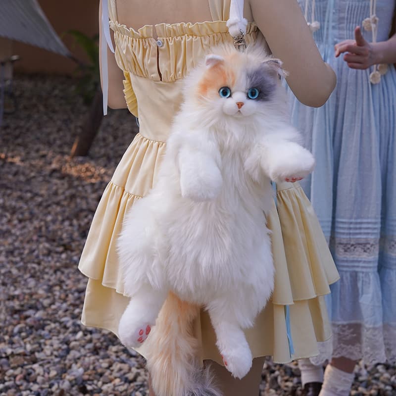 猫ぬいぐるみ 白色 ふわもふ夢見る美瞳ぬいぐるみ