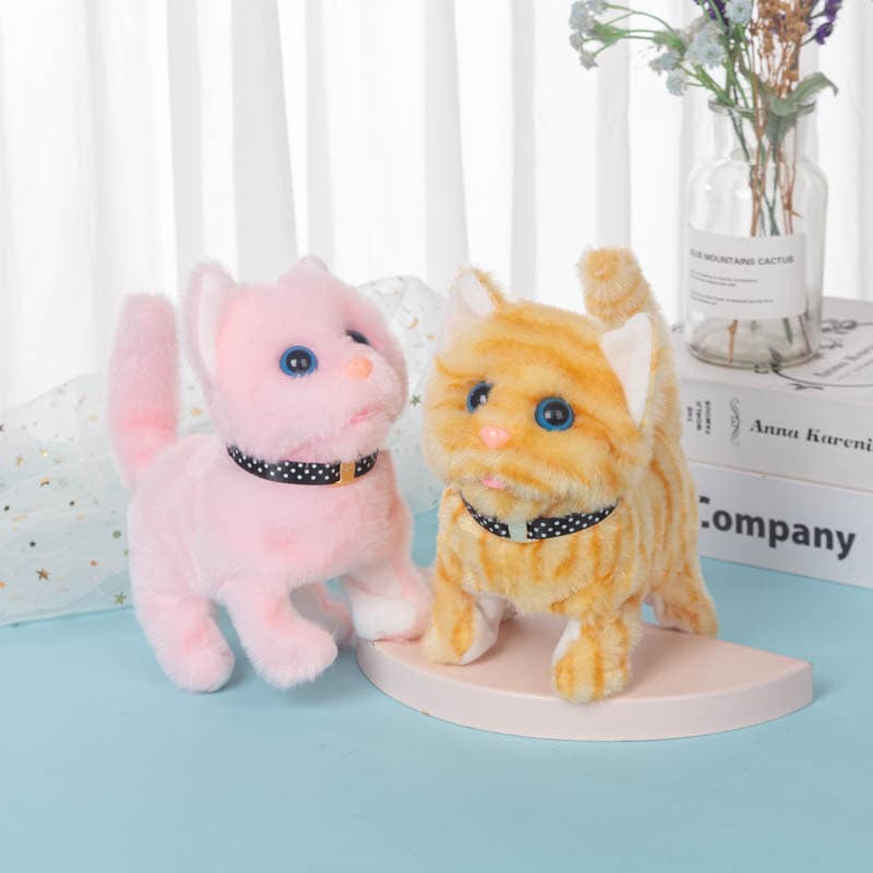 白猫ぬいぐるみ もふもふお散歩子猫の癒しぬいぐるみ