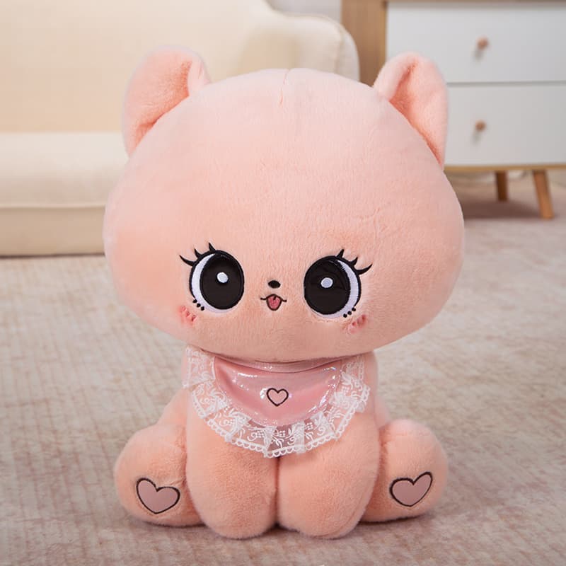 猫ぬいぐるみ 白色 ふわもち夢見るねこちゃん