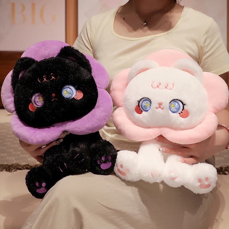 猫ぬいぐるみ お花まとう夢見るにゃんこ