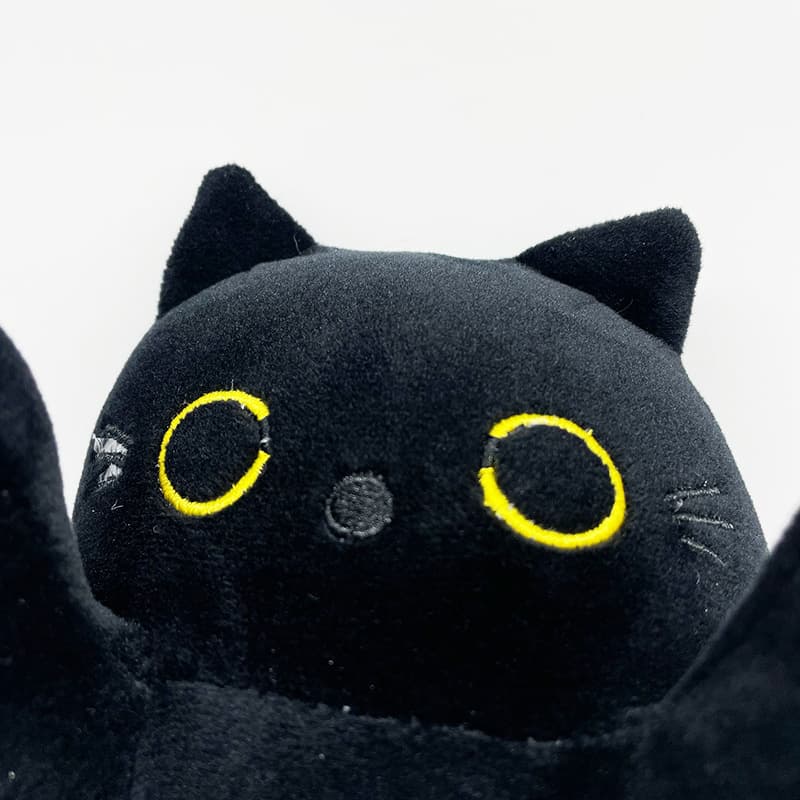 猫ぬいぐるみ 伸び伸びお手振り長尺抱き枕黒猫ぬいぐるみ