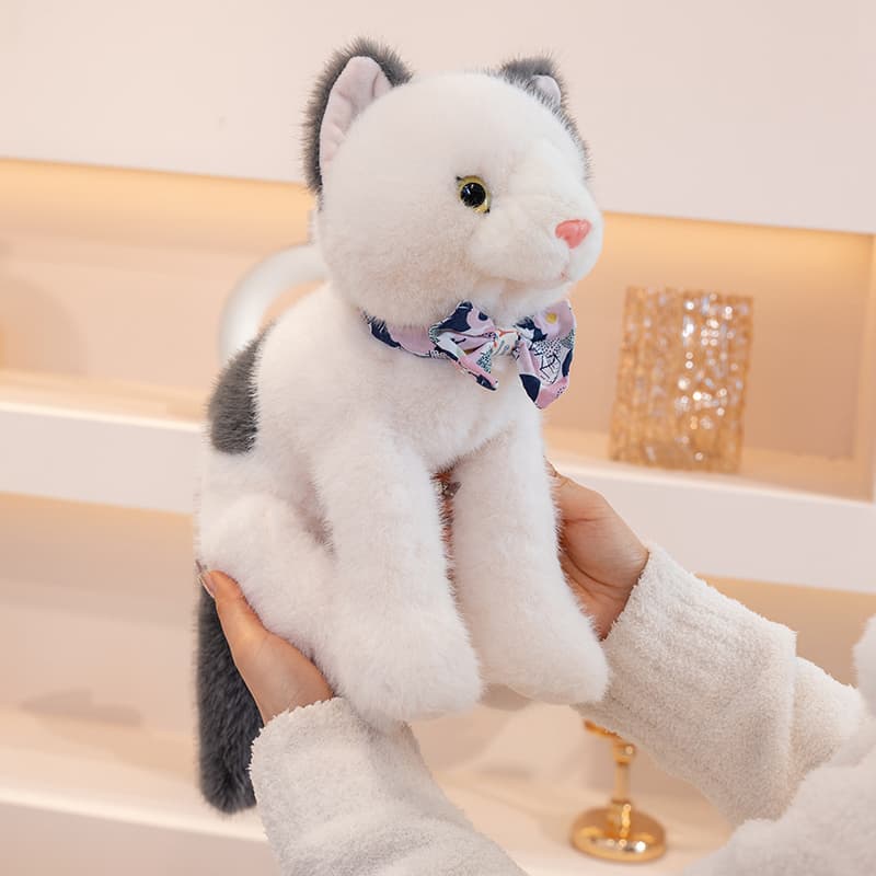 猫ぬいぐるみ グレー ふわもふ風見ちゃん